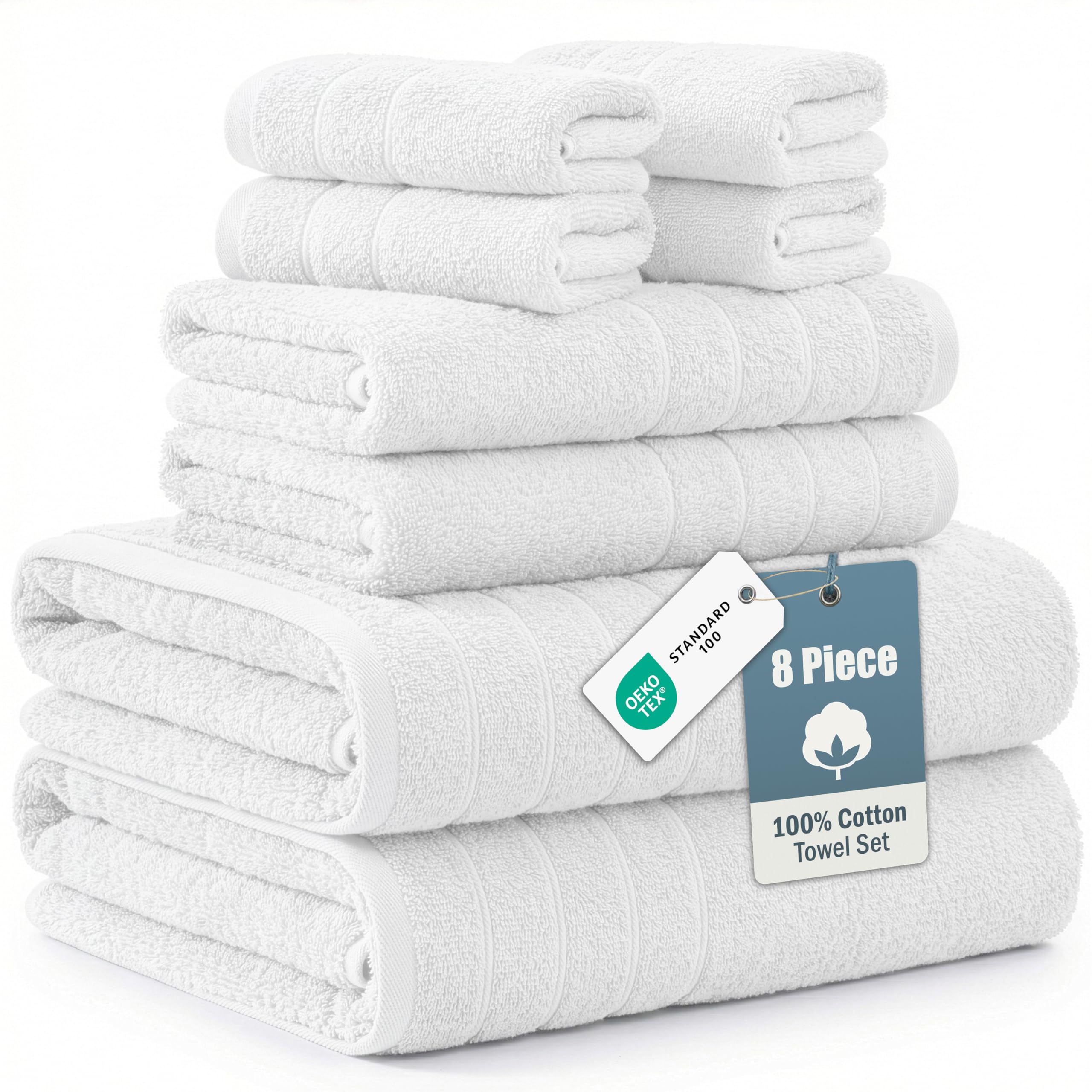 Amazon.com: Casa Platino 100% Cotton Luxury Bath Towel Set 8