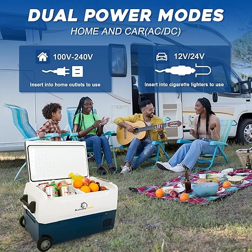 Miniatura 9 de Refrigerador de coche de 12 voltios, congelador portátil de 58 cuartos (55 litros), refrigerador de coche de zona grande, control de aplicación