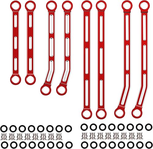 COOWOO Juego de eslabones de chasis de alta liquidación, piezas de actualización para 118 TRX-4M RC Crawler Car Set de 8 rojo