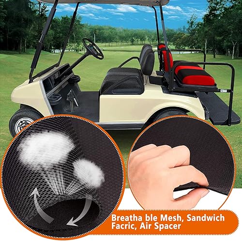 Miniatura 123 de Juego de fundas de asiento de carrito de golf, fundas para asientos delanteros de carrito de golf, ajuste para Club Car Precedent OEM, cojín