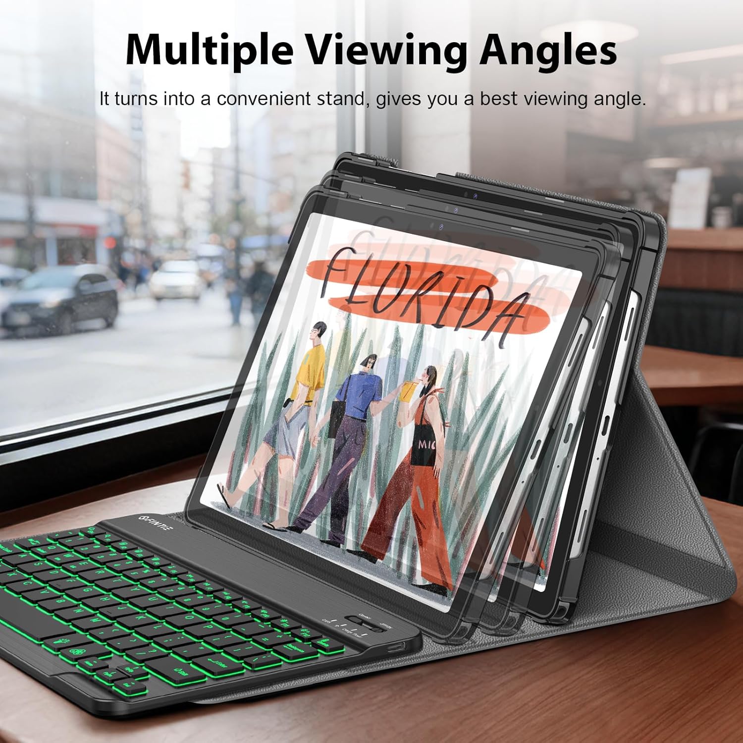 FINTIE Backlit Keyboard Case for Samsung Galaxy Tab A11+ Plus 2025/ A9+ Plus 11 Inch 2023, Detachable 7-Color Backlight Bluetooth Keyboard Protective Stand Cover, Black