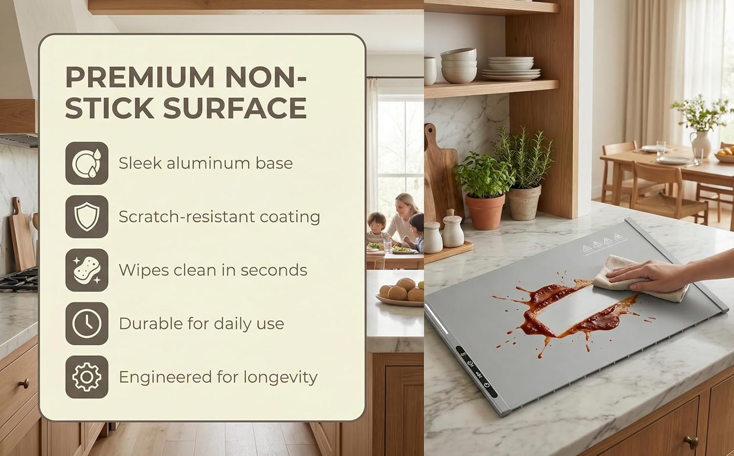 Electric Food Warming Mat 26" x15” Extra Large - 300W Professional Buffet Warmer with 8 Temperature Settings, 6-Hour Timer & Roll-Up Storage for Parties, Catering, Restaurants