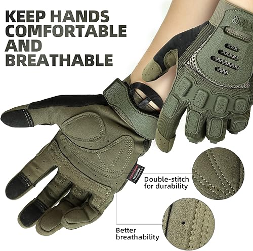 Miniatura 9 de Zune Lotoo Touchscreen Tactical Gloves Fingerless & Full Finger, TPR Impact Protective, EVA Palm Padding for Men Women Airsoft Shooting Range