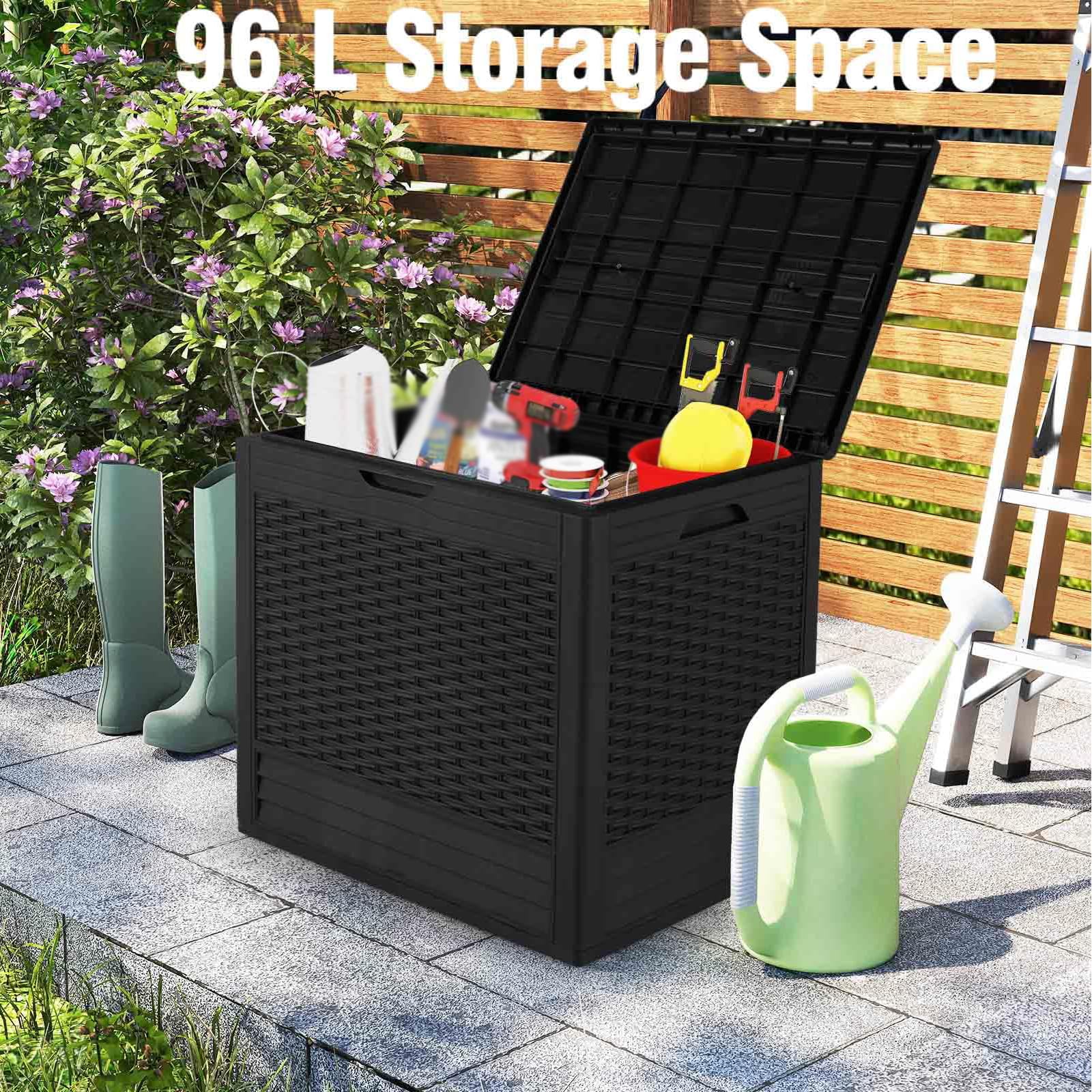 Aufbewahrungsbox Mit Deckel Gartenbox Wasserdicht AbschließBare Box Aufbewahrungsbox Garten Gartenbox Wetterfest Outdoor Black