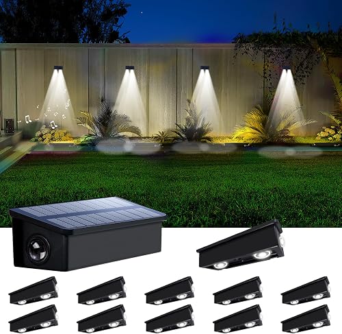 Solar Fence Lights Outdoor Waterproof LED Spot Lights, Cool White, Easy Install,