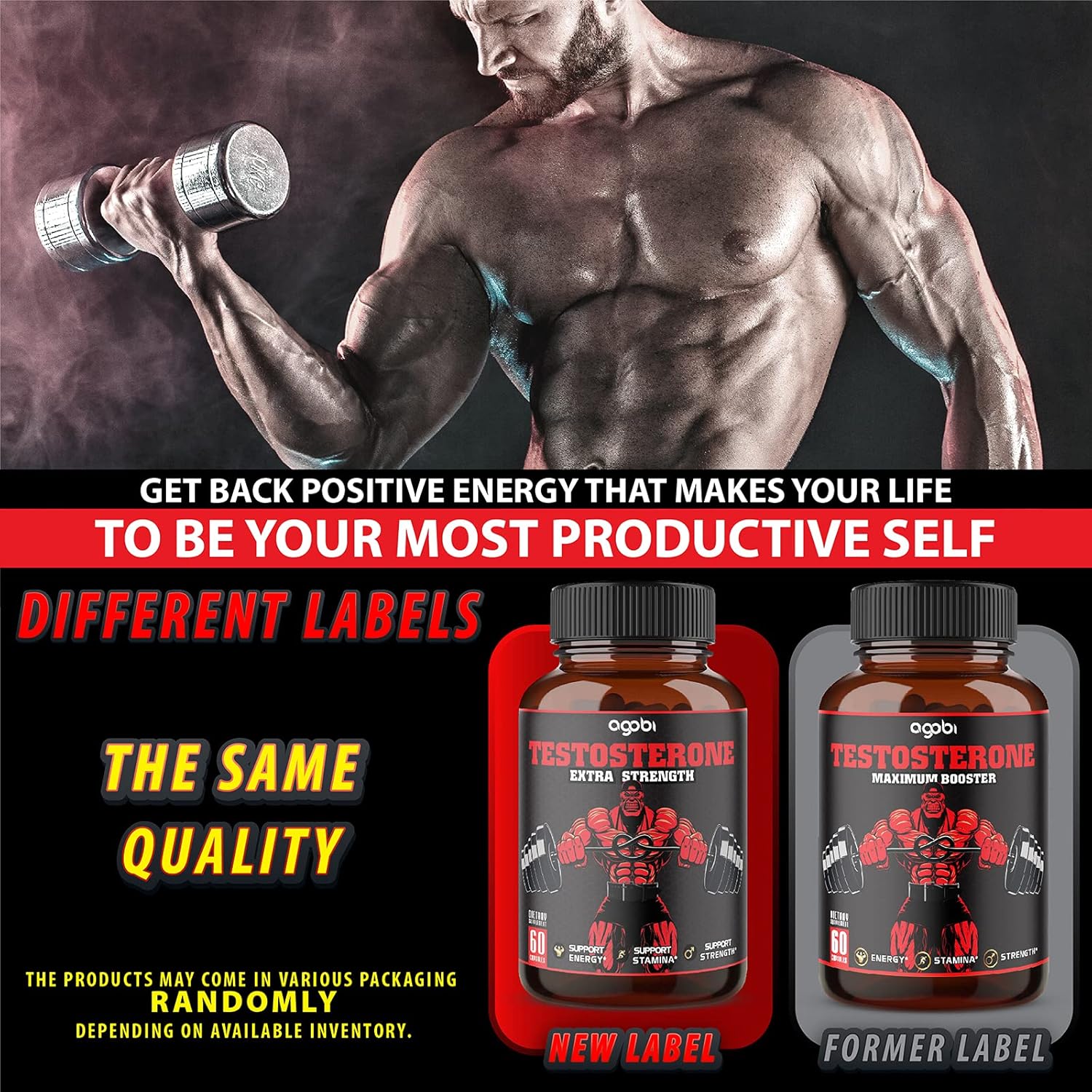 Herbal Test Support for Male Supplement - Support Efficiency, Speed, Strength, Flexibility - T-Level Boost Equivalent 9200mg - 2 Packs 60caps - 120 Veggie Capsules 2-Month Supply : Health & Household