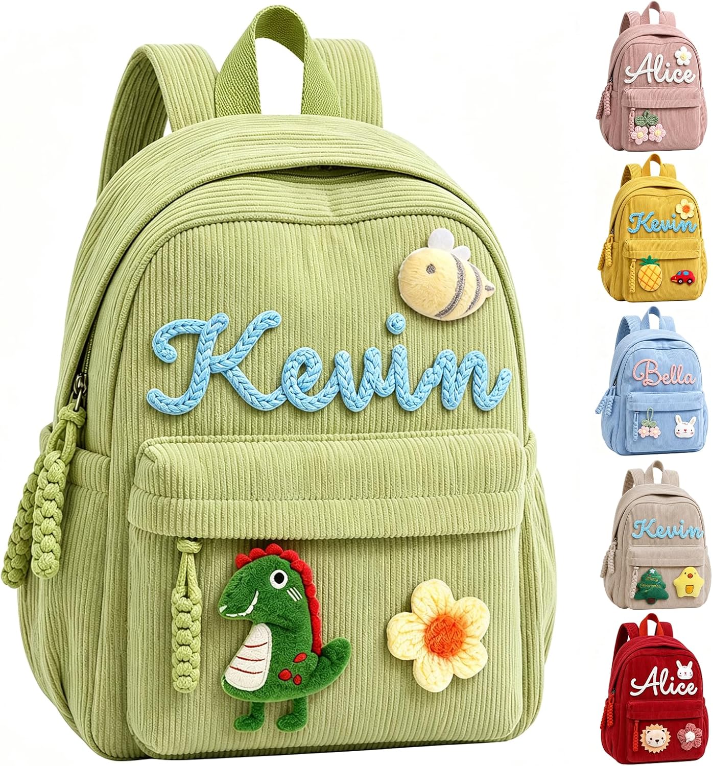 Custom Toddler Backpack for Girls Boys, Toddlers Bookbag for Kids(Green)