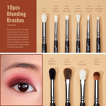 Jessup Makeup Brushes T336 with Professional Eye Brush Set T341