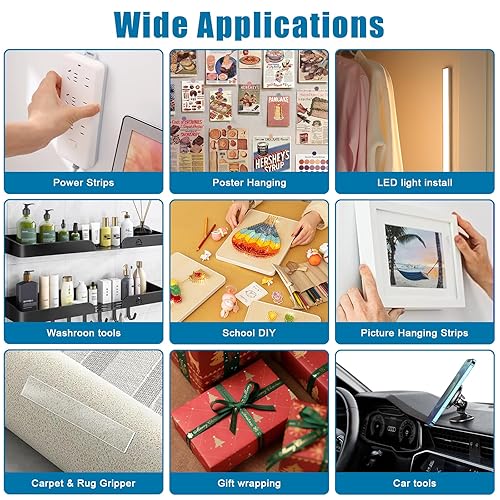 Miniatura 4 de Cinta de doble cara de 2 pulgadas x 9.85 pies, cinta de montaje extraíble resistente, tiras adhesivas para colgar cuadros