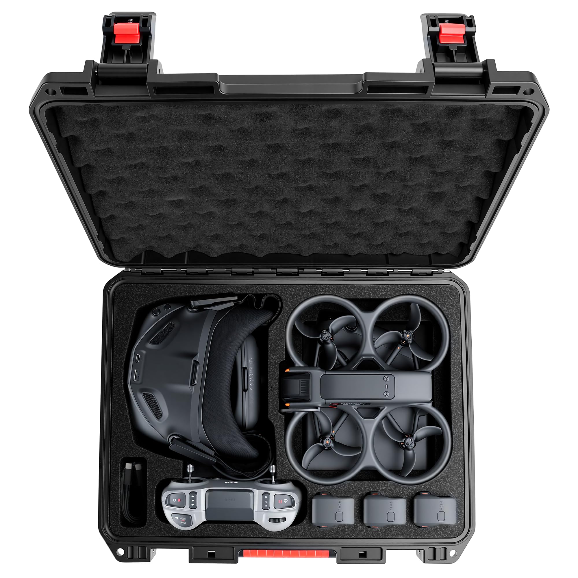 FPVtosky Custodia Rigida per DJI Avata 2/Fly Smart Combo, Valigetta Rigida per Avata 2 Adatta per Goggles N3, RC Motion 3, Telecomando FPV 3 e Accessori per Batterie(Solo Custodia)