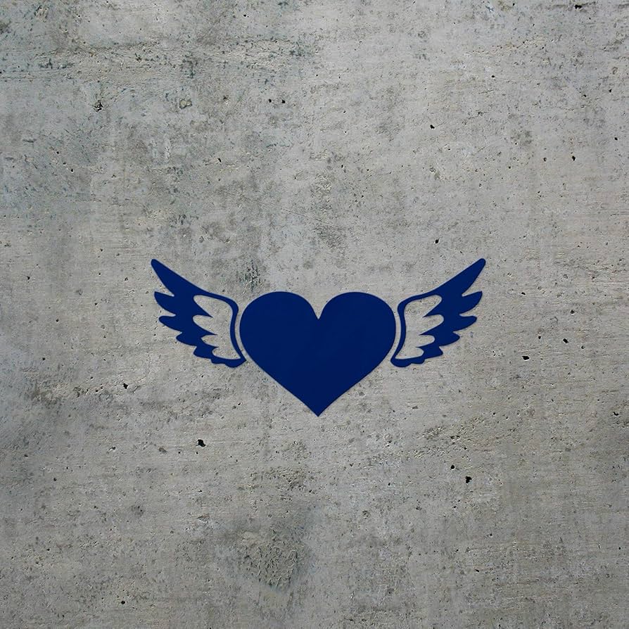 Amazon.com: Decal Stickers of Heart with Angel Wings S (Navy