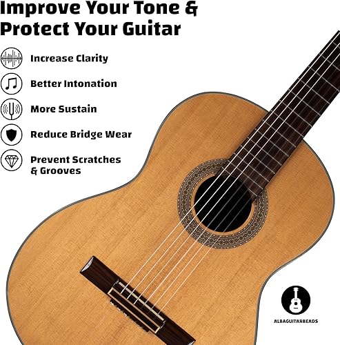 Miniatura 4 de Marrón para Cuerdas de Guitarra Clásica Cuentas para Guitarra Clásica y para Guitarra Flamenca con Cuerdas de Nylon y Cuerdas de Carbono para