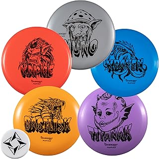 Divergent Discs 5-Disc Beginner Disc Golf Starter Set - Putter, Midrange Disc, 2 Fairway Driver Discs, Distance Disc Golf Driver, and Mini Disc for Disc Golf Beginners