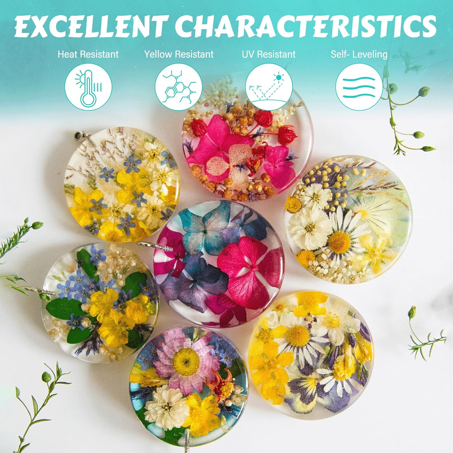 8OZ Epoxy Resin Jewelry Making Kit - No Yellowing, No Bubbles, Easy Mix 1:1, Crystal Clear Resin Kit with Silicone Mold & Resin Supplies for DIY Craft Jewelry - Image 3