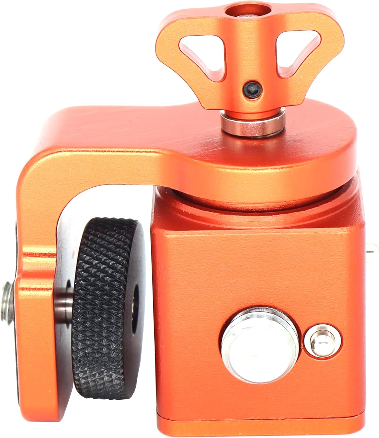 Rotating Pan Tilt Bracket Monitor Bracket, Adjustable Back and Forth Tripod Mount Ball Head DSLR Camera Arca Swiss Compatible with Locating Pins 3/8" 1/4" Fixed Screws (Orange)