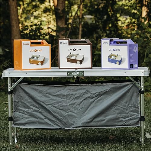 Miniatura 7 de Gas One Estufa de campamento de combustible de butano, serie de cajas, mini estufa para campamento, senderismo, estufa de gas portátil con llama en