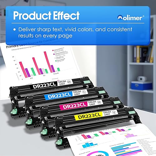 Miniatura 5 de DR223 DR223CL Juego de 4 unidades de repuesto para Brother DR223CL DR-223 DR-223CL Tambor MFC-l3770CDW Tambor para impresora MFC-l3710CW