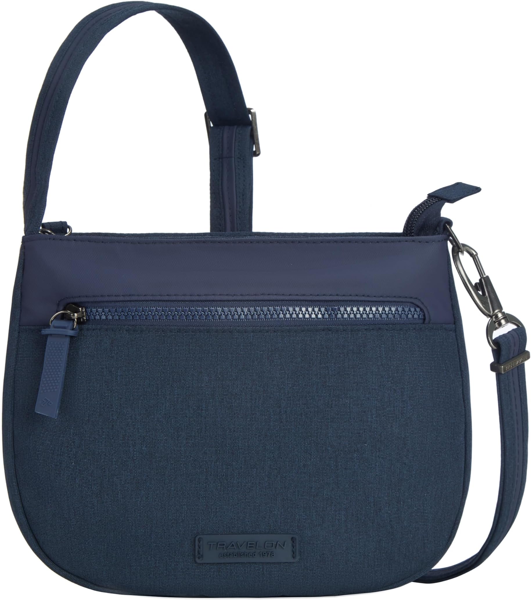 Travelon Metro AntiTheft Saddle Crossbody, Navy Heather, Navy Heather