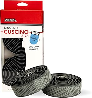 Nastro Cuscino Bike Handlebar Tape, Grey 3.75mm – Extra Thick Bike Bar Tape, Comes with Aluminum End Plugs & Installation Kit – Durable, Comfortable, and Vibration-Damping