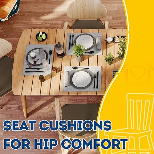 Miniatura 69 de AAAAAcessories Cojines en forma de D, espuma de 2 pulgadas de grosor, con lazos y funda extraíble lavable a máquina, 17 x 16 pulgadas, juego de 4