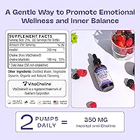 Vista 5 de Gotas líquidas de inositol y colina, veganas, sin OMG, fáciles de tomar, suplemento de inositol de absorción mejorada, vitaminas prenatales