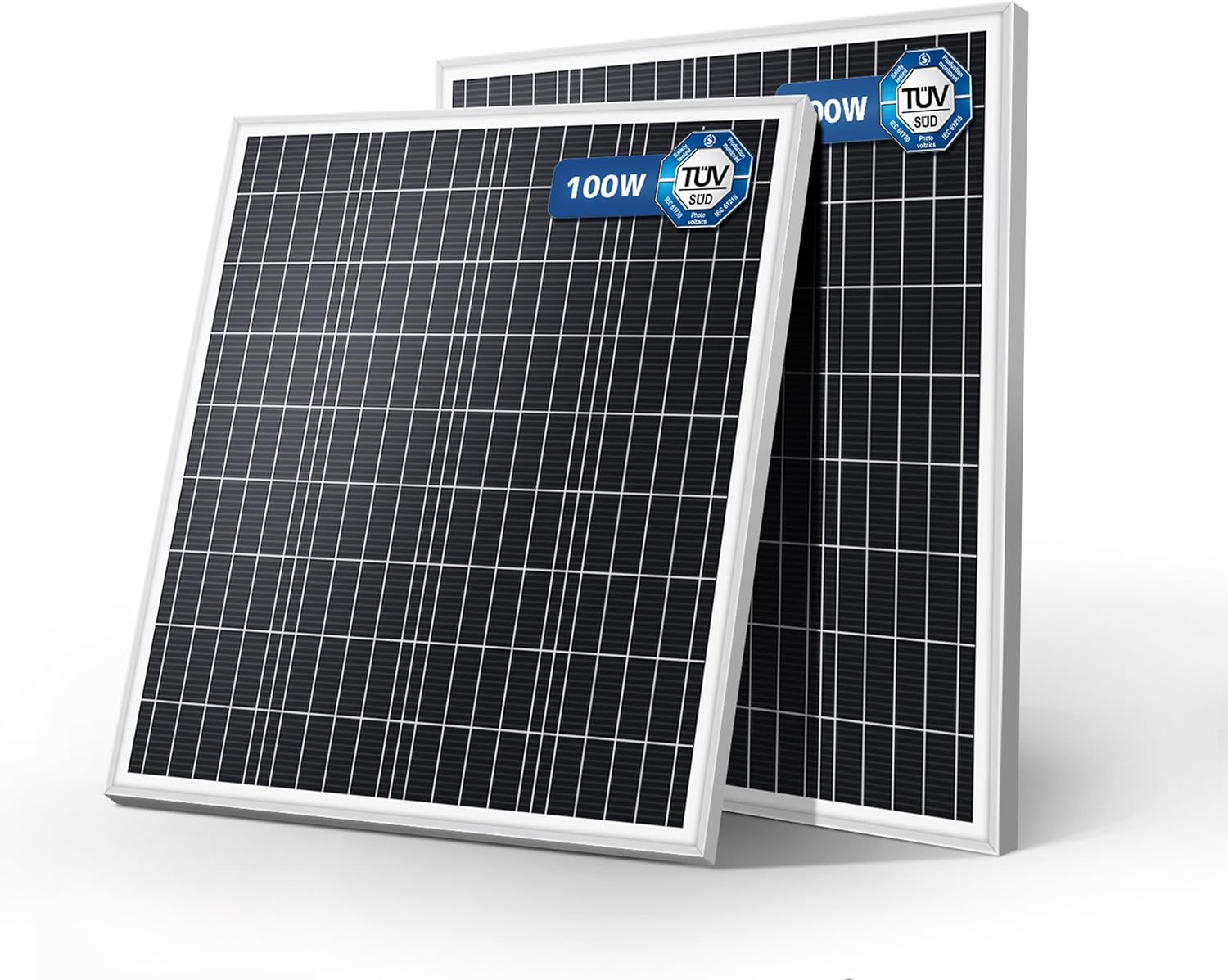 LVYUAN 新技術 100W ソーラーパネル 2枚セット PERC 高性能 単結晶 ソーラーパネル 次世代型 全並列 太陽光パネル 12Vシステム 太陽光チャージ 省エネルギー 小型 車、船舶、屋根、ベランダーに設置 災害対策【TUV規格品 25年間リニア出力】（100W×2枚）