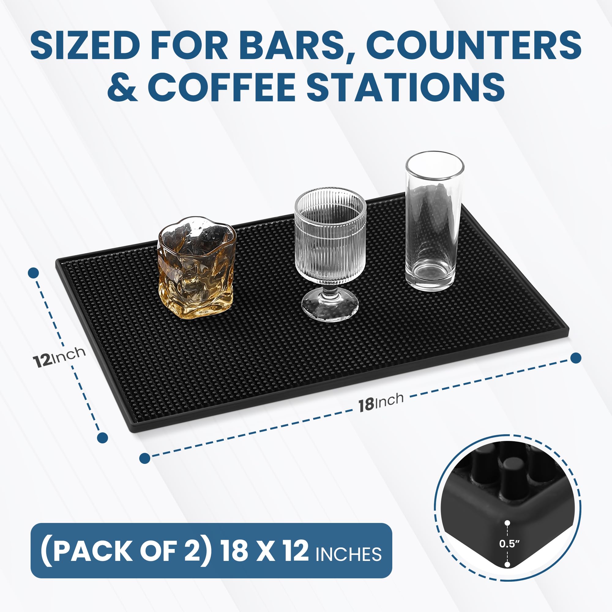 Axieso Rubber Bar Mats for Countertop 18 x 12 in - 2 Pack Non-Slip Mats — Amazon image 6