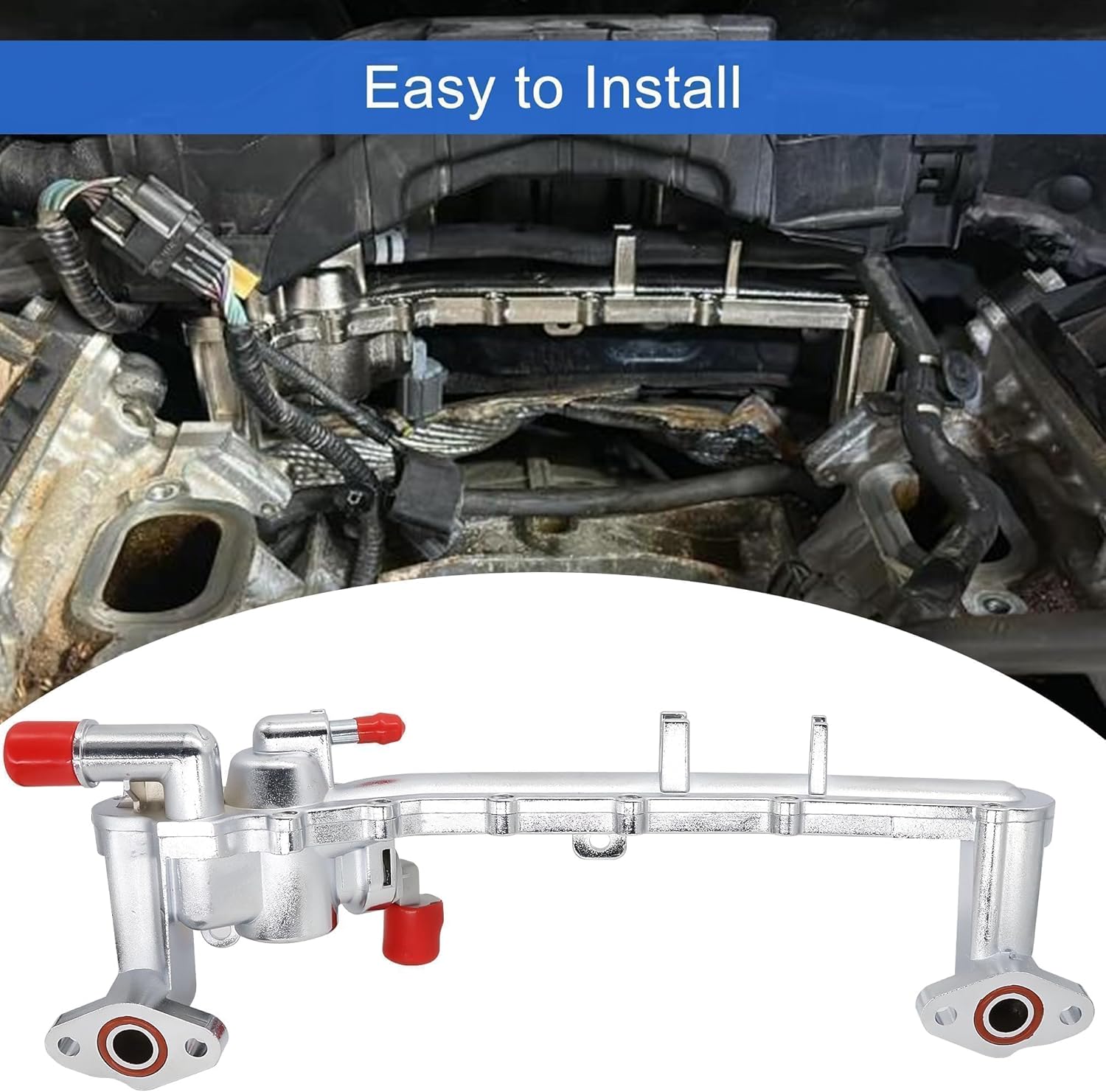 LR109402 Aluminum Heater Manifold Coolant Tube With Sensors for Land Rover LR4 2010-2013 for Range Rover Jaguar 2010-2020 V8 5.0L Replace LR109402, LR077042, LR018273