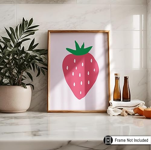 Miniatura 4 de Poster Master Impresión de fresa, póster retro de frutas, arte de comida y bebida, diseño de pared moderno y moderno, arte bohemio chic de bayas,