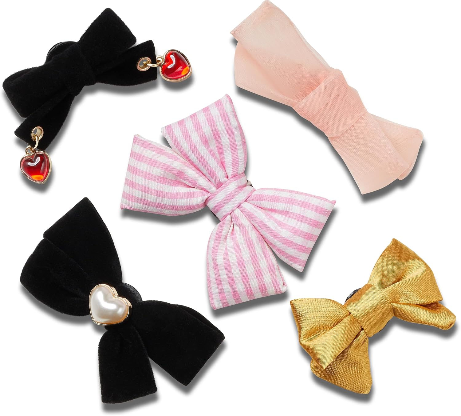 Crocs Unisex Jibbitz Shoe Charms Packs and Singles Gems Bling and Jewelry Collection Oversized Mixed Bows One Size