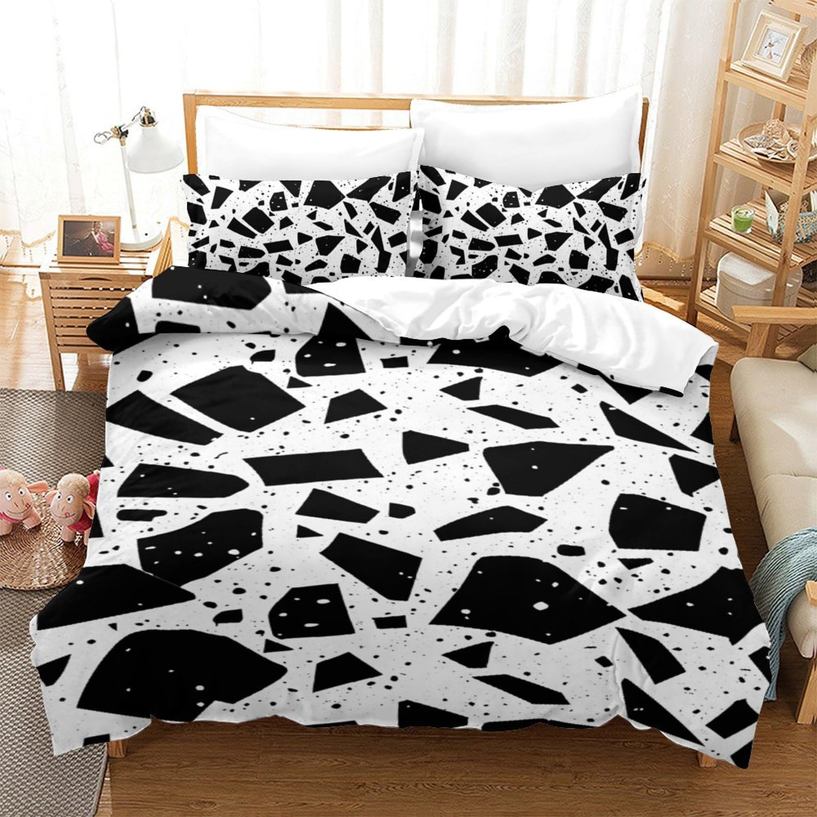Sets de housses de couettes 3 pièces microfibre 140x200 lit 1 personne