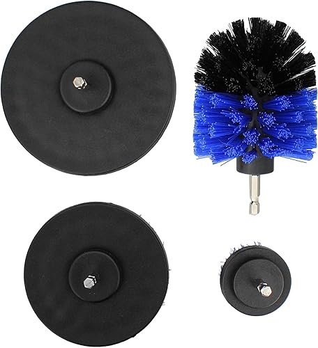 Miniatura 7 de ABN Power Scrubber - Juego de cepillos de limpieza para taladro de 14 pulgadas, 4 piezas de cerdas azules Med para ducha, limpiador de zócalo, juego