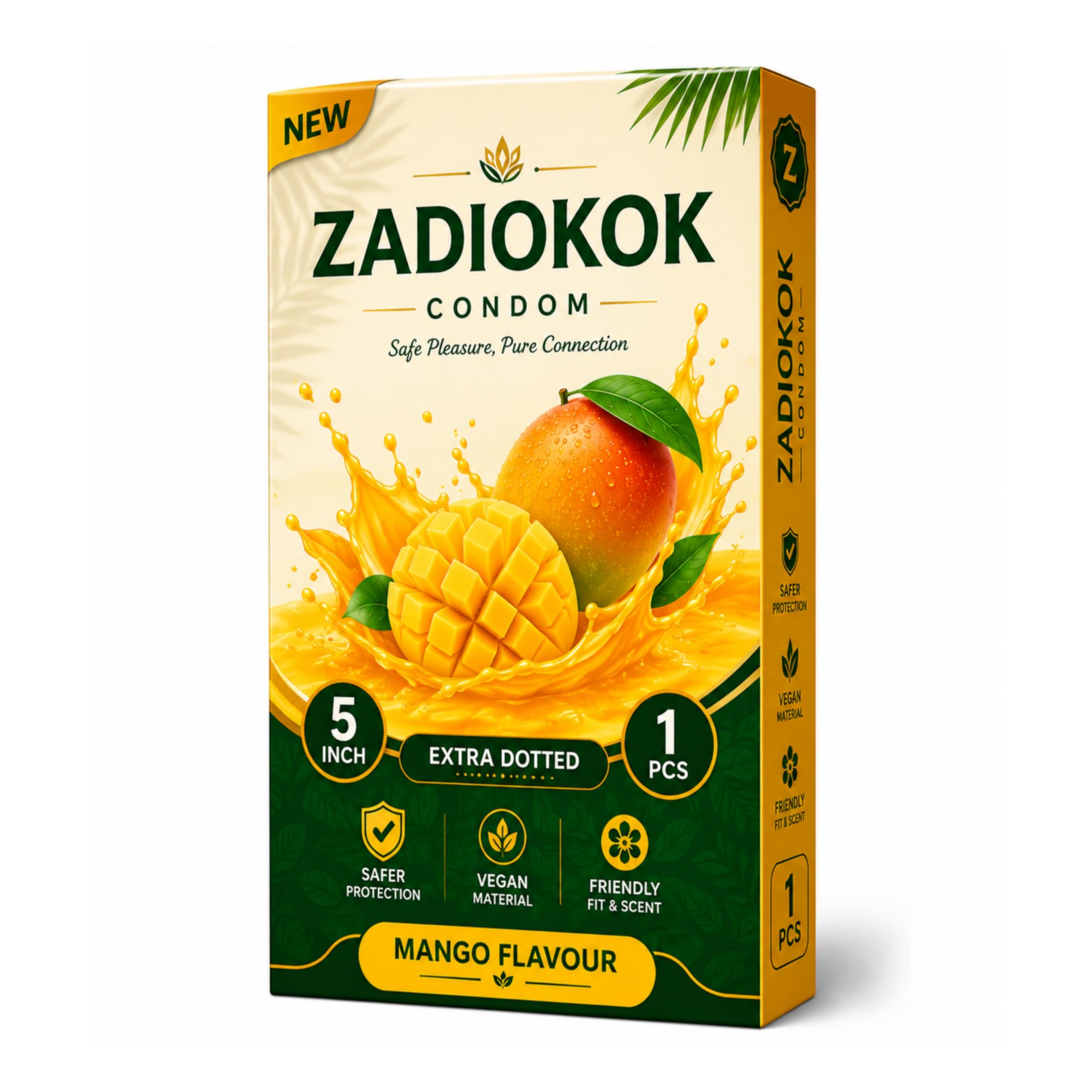 Dotted Condom Mango Flavour 5 Inch For Men, (1Pcs)-image-6
