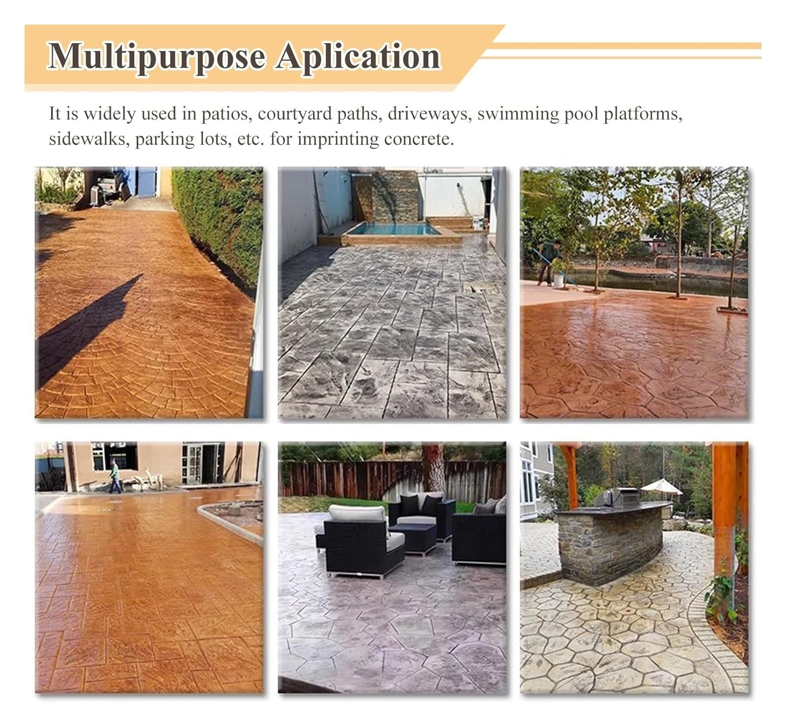 Tappetino per Texture Effetto Cemento per Esterni - Strumento di Alta qualità per la creazione di Texture su superfici in Cemento, Perfetto per progetti Fai da Te (Confezione da 1)