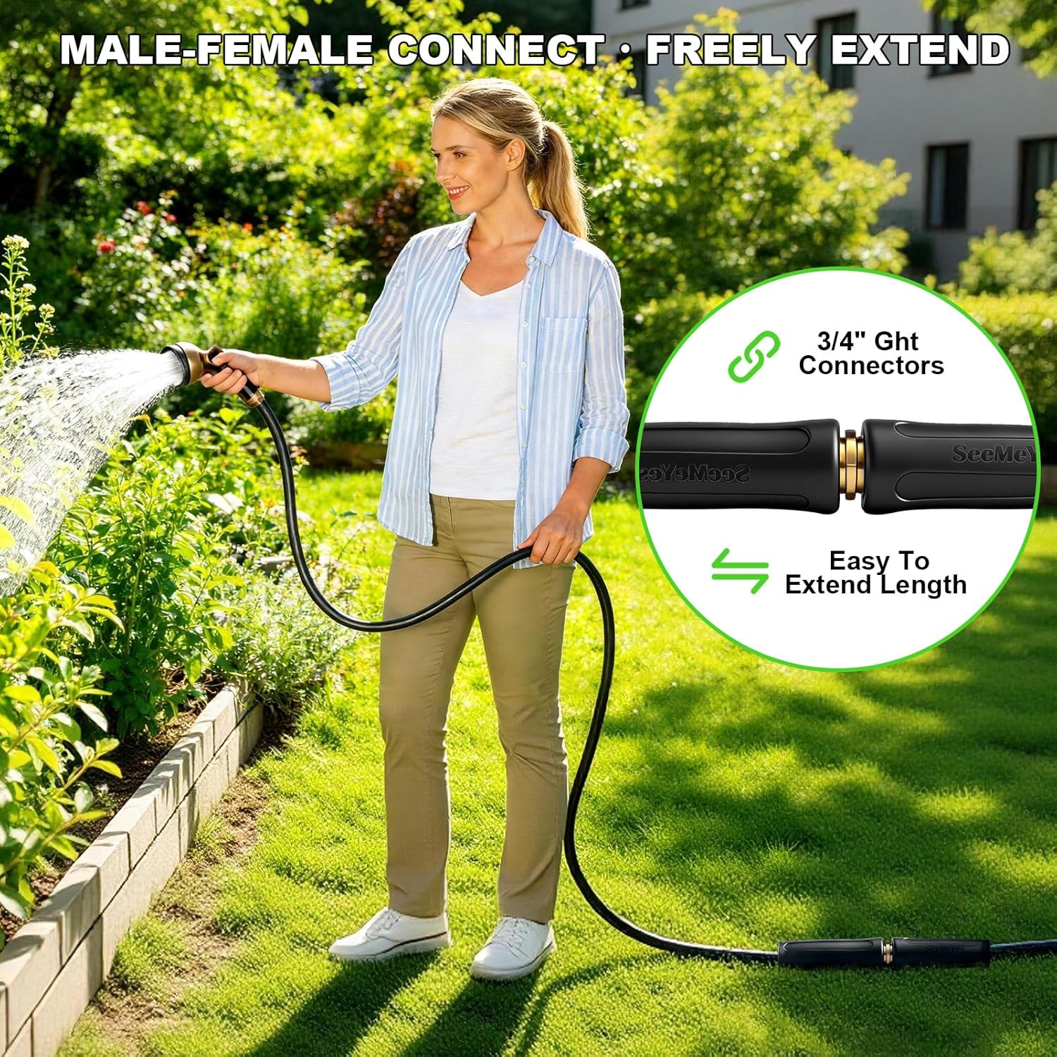 25ft Garden Hose Lightweight Flexible Water Hose, Abrasion Resistant, Kink Free, Durable Sturdy Hoses 2025 Up Graded Thicken Waterhose 700 PSI for Outdoor, RV, Marine, Convenient Storage, 3/4GHT
