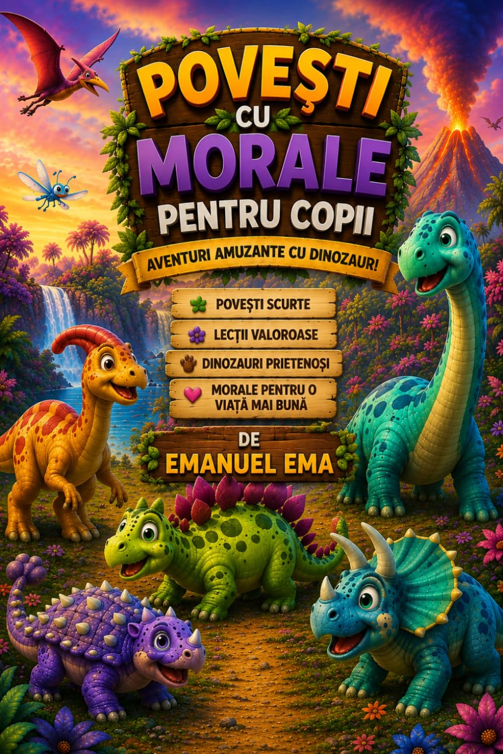 Povesti cu morale pentru copii: Aventuri cu dinozauri despre bunătate, curaj, prietenie și respect