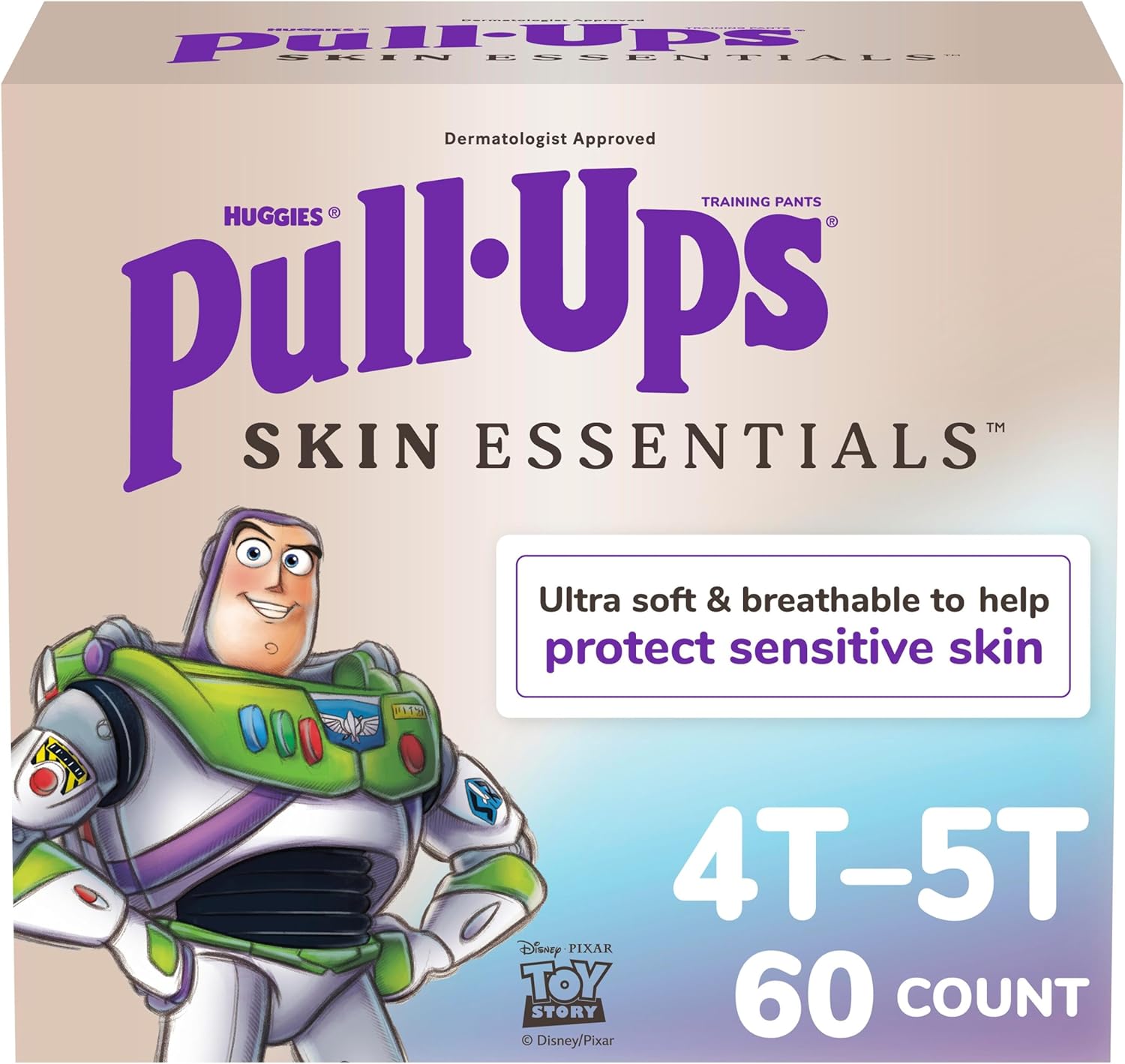 Pull-Ups Boys' Skin Essentials Potty Training Pants, Training Underwear, 4T-5T (38-50 lbs), 60 Ct 4T-5T 60