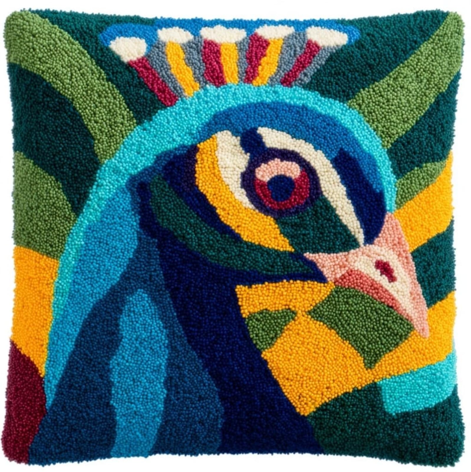 AxiangziK 17x17in Latch Hook Kits for Adults Beginners,Beautiful Peacock