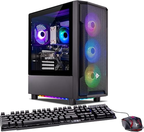 Skytech Shadow Gaming PC Desktop, Ryzen 5 5500 3.6 GHz (4.2GHz Turbo), NVIDIA RTX 5060 Ti 16GB, 1TB Gen4 NVMe SSD, 16GB DDR4 RAM 3200, 650W Gold PSU, Wi-Fi, Win 11