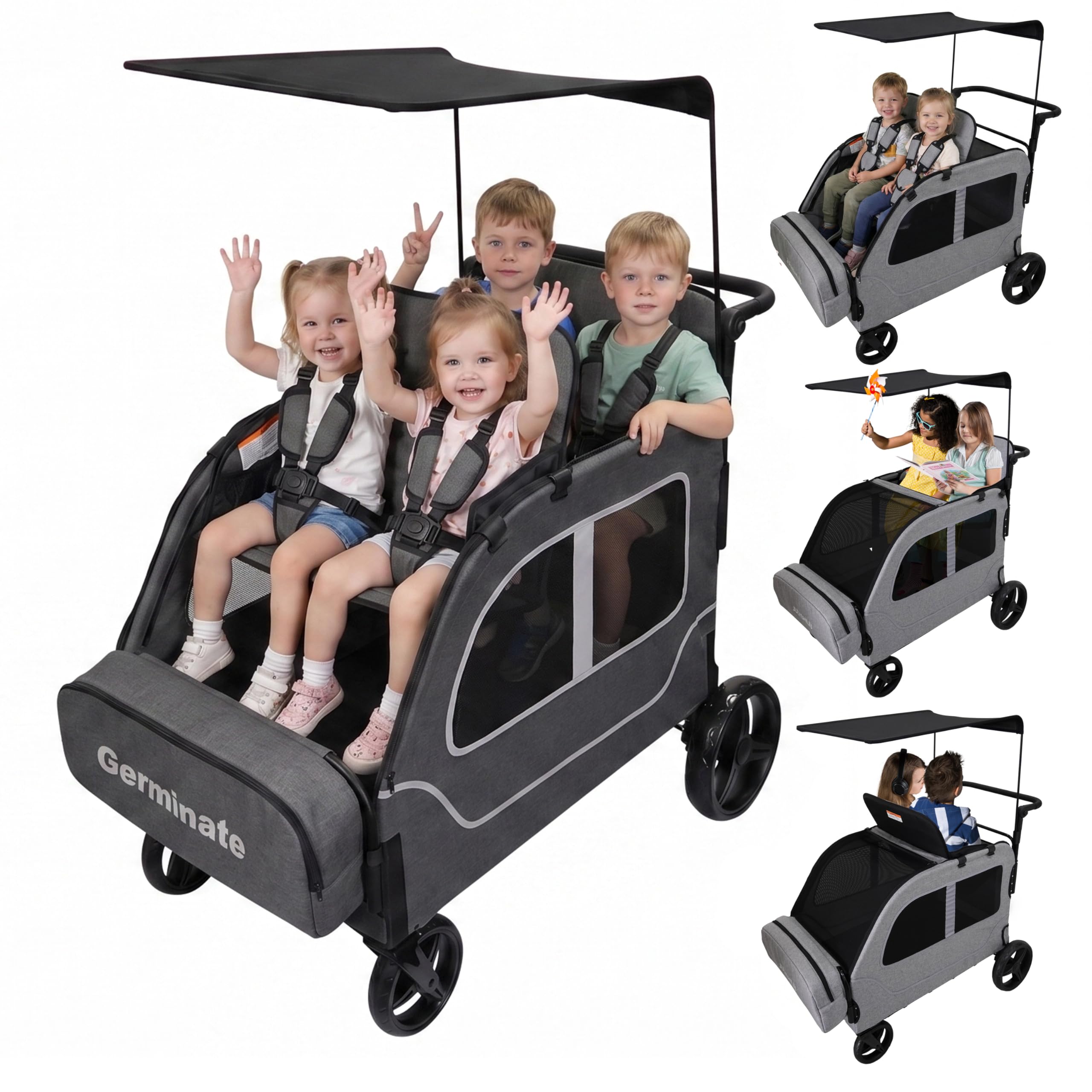 Germinate 4-Seater Quad Wagon Dark Grey