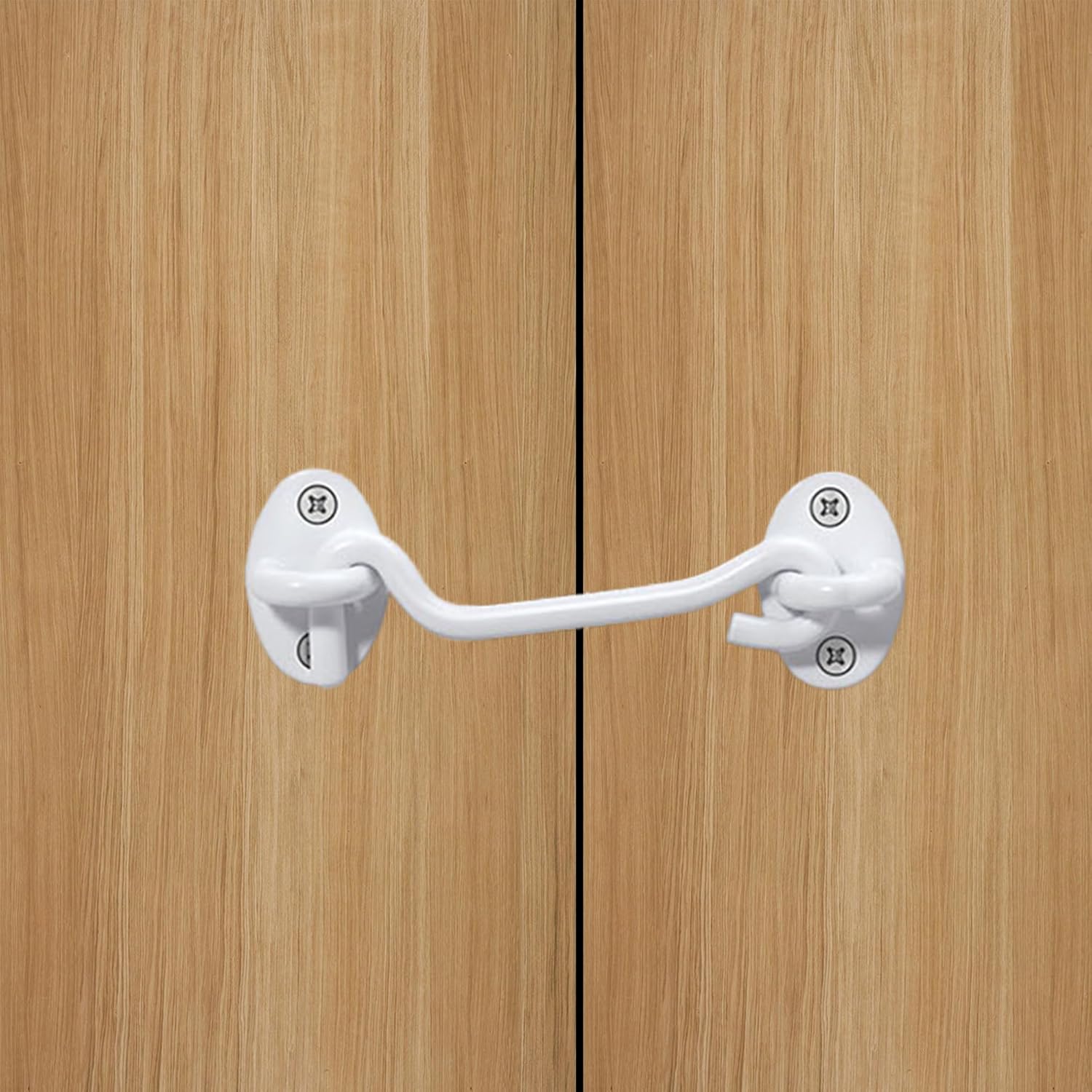 4 Inch Barn Door Hook and Eye Latch, Heavy Duty Privacy Lock, Matte Black Gate Latch for Sliding Doors, Fence, Shed, Window, Cabinet, Closet
