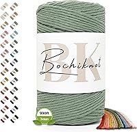 Vista 35 de BOCHIKNOT Cordón de macramé de 5 mm - Cordón de macramé de una hebra - Cordón de algodón para macramé y anudado - Suministros de cuerda de macramé