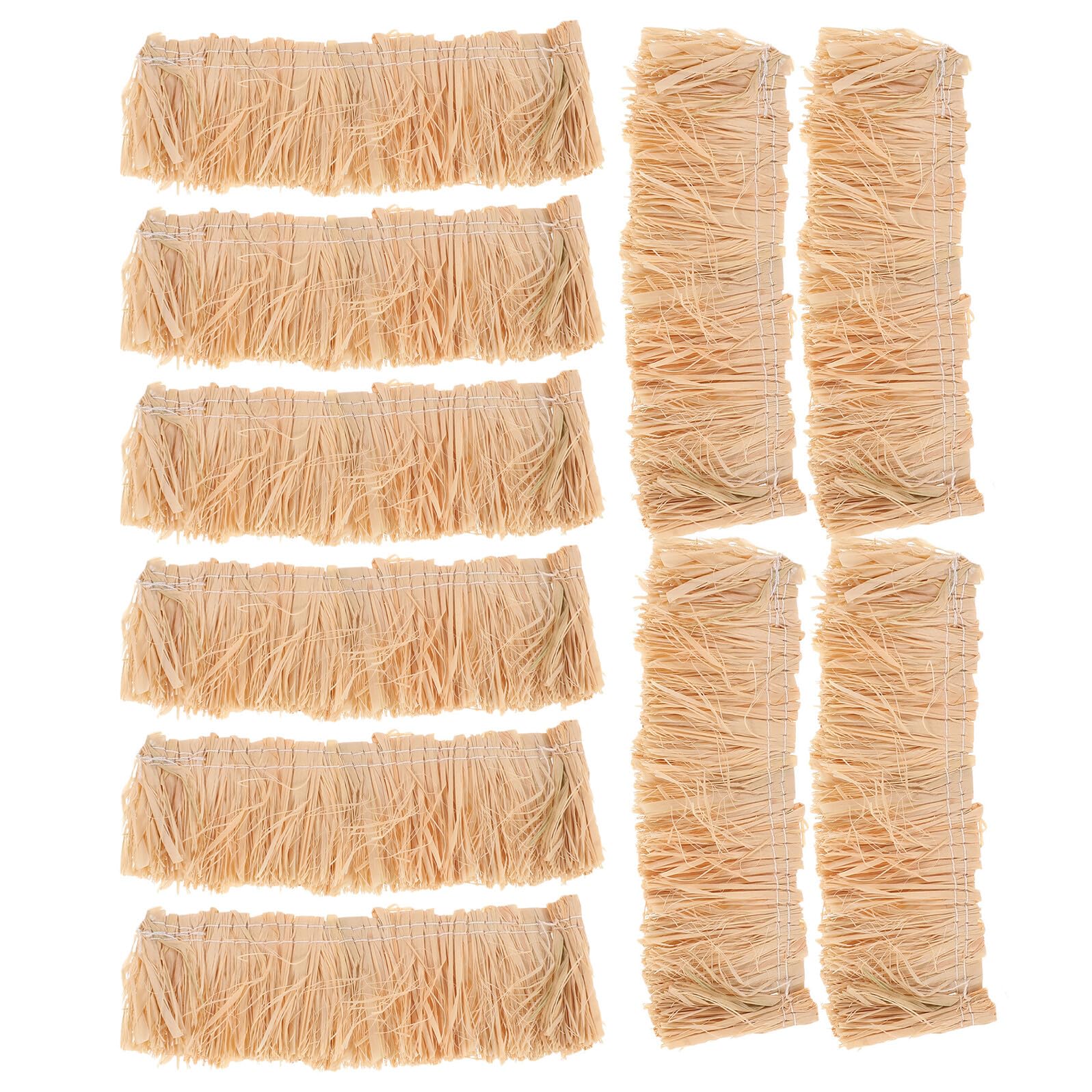 SHINEOFI 12pcs Artificial Thatch Tiles Miniature Straw Roof 4x10cm Realistic Model Thatched Roof for DIY Architecture Crafting and Dollhouse Decoration in Natural Straw Color 3.93X1.57In