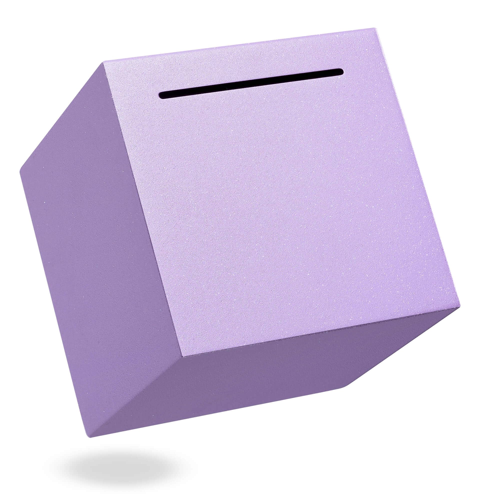 LMSNE Piggy Bank for Adults, Must Break to Open Stainless Steel Saving Box, Durable Metal Money Bank for Budgeting & Emergency Cash (Purple, 4.72