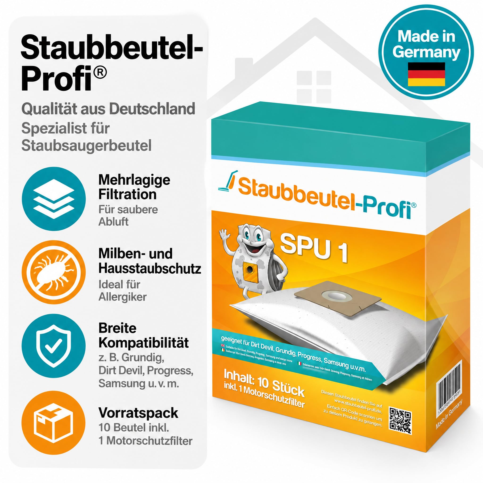 10 Staubsaugerbeutel geeignet für AmazonBasics Bodenstaubsauger mit Beutel, Amazon Basics G51, Swirl Y05, Menalux 1840, 15C-71EU4, VCB43B1-70EU4, VCB35B15CEU4 von Staubbeutel-Profi® Küche, Haushalt & Wohnen