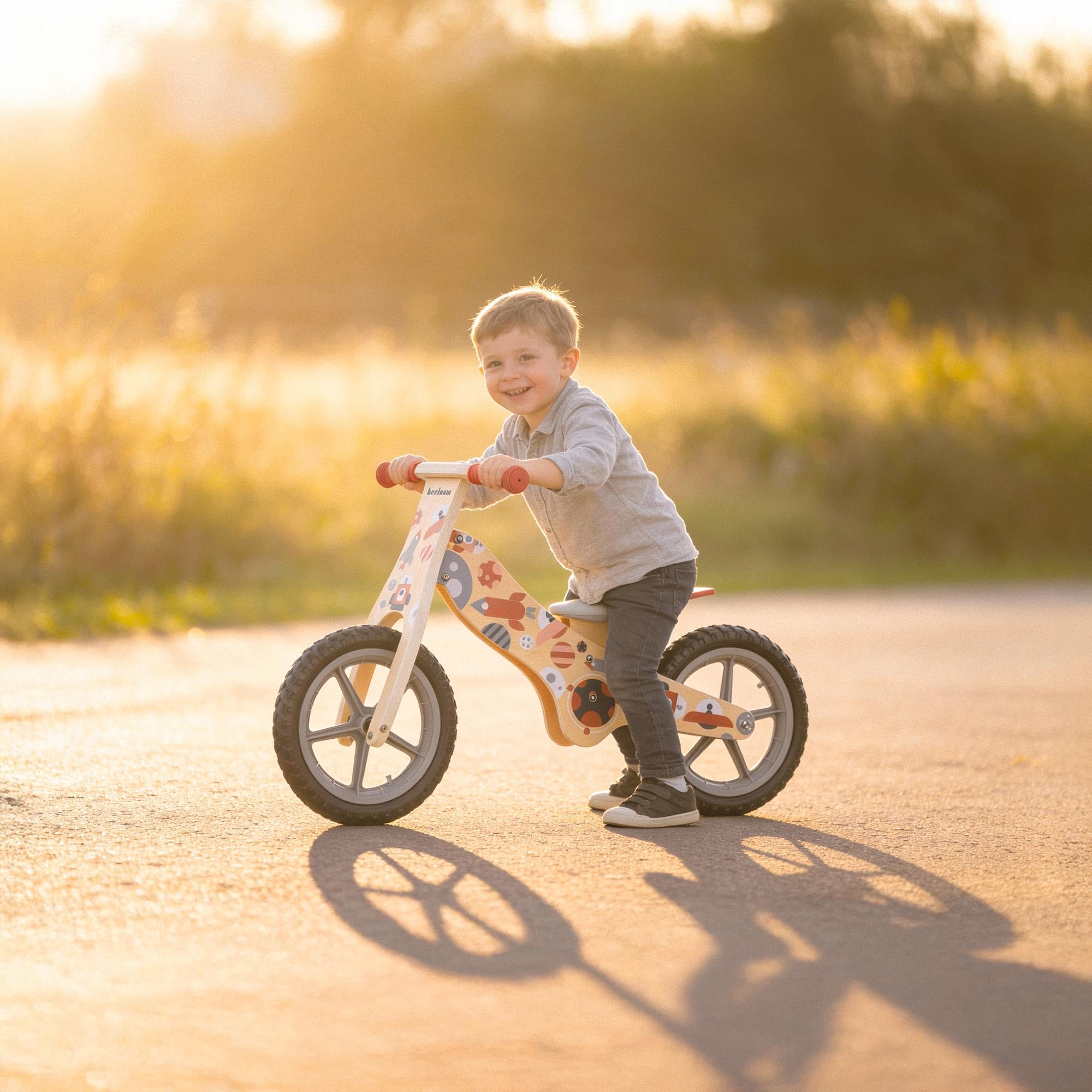 Beeloom Bicicletta senza Pedali per Bambini da 2 anni fino a 25 kg Bicicletta Infantile in Legno per Migliorare l’Equilibrio con Sellino Regolabile COSMO Bike