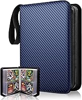 Vista 1 de Carpeta de tarjetas de 4 bolsillos para 400 tarjetas, compatible con carpetas de tarjetas intercambiables, fundas para tarjetas, tarjetas deportivas