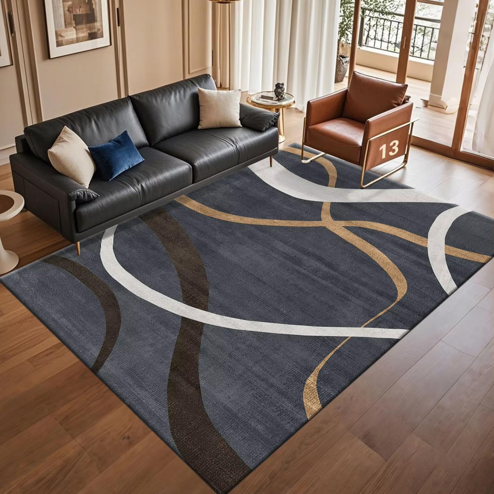 Alfombra abstracta moderna 100x160cm lavable para sala de estar