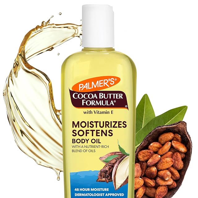 Palmers Cocoa Butter Moisturizing Body Oil with Vitamin E Radiant Looking Glow and Skin Hydration Instant Absorption Bath