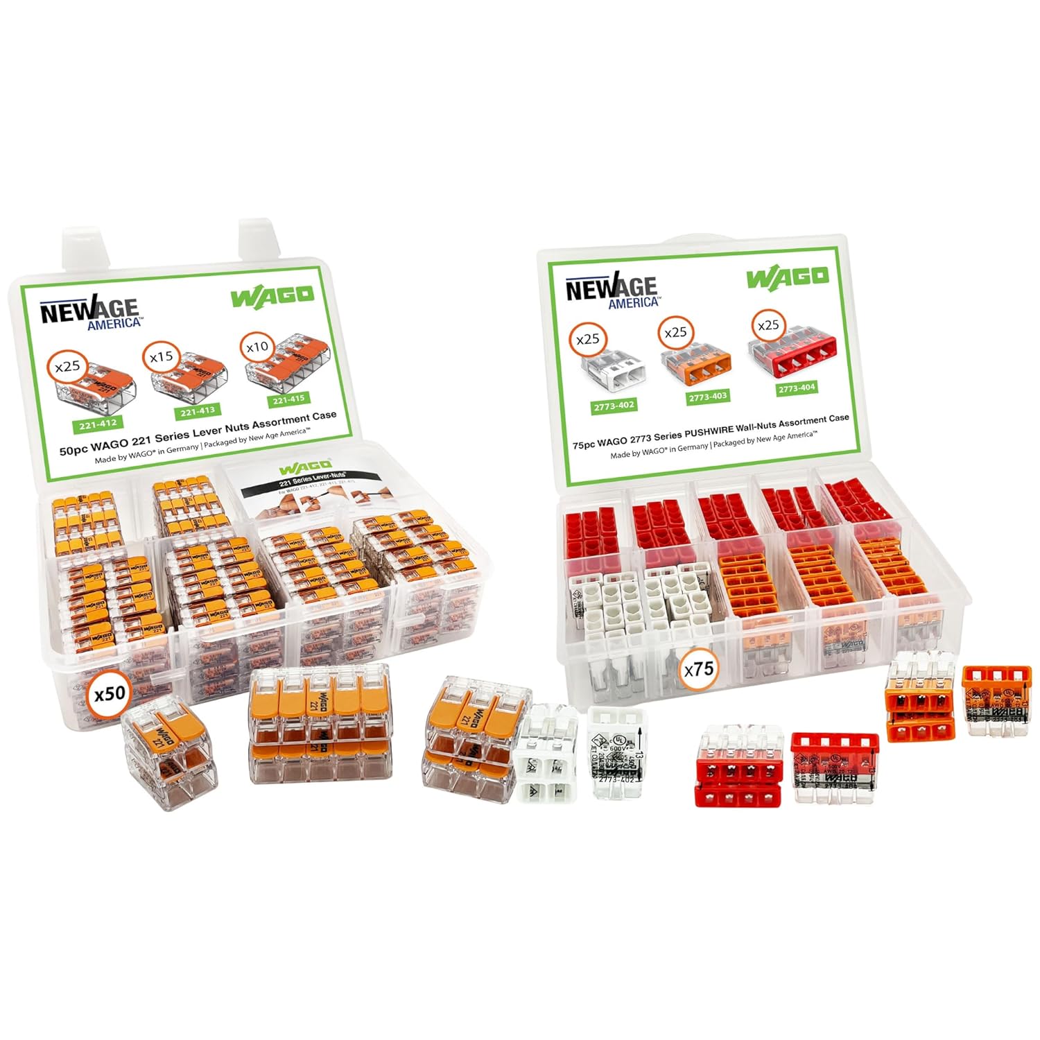 WAGO 221 Series Compact Splicing Connctor and WAGO 2773 Series Push-in Wire Connectors Assortment